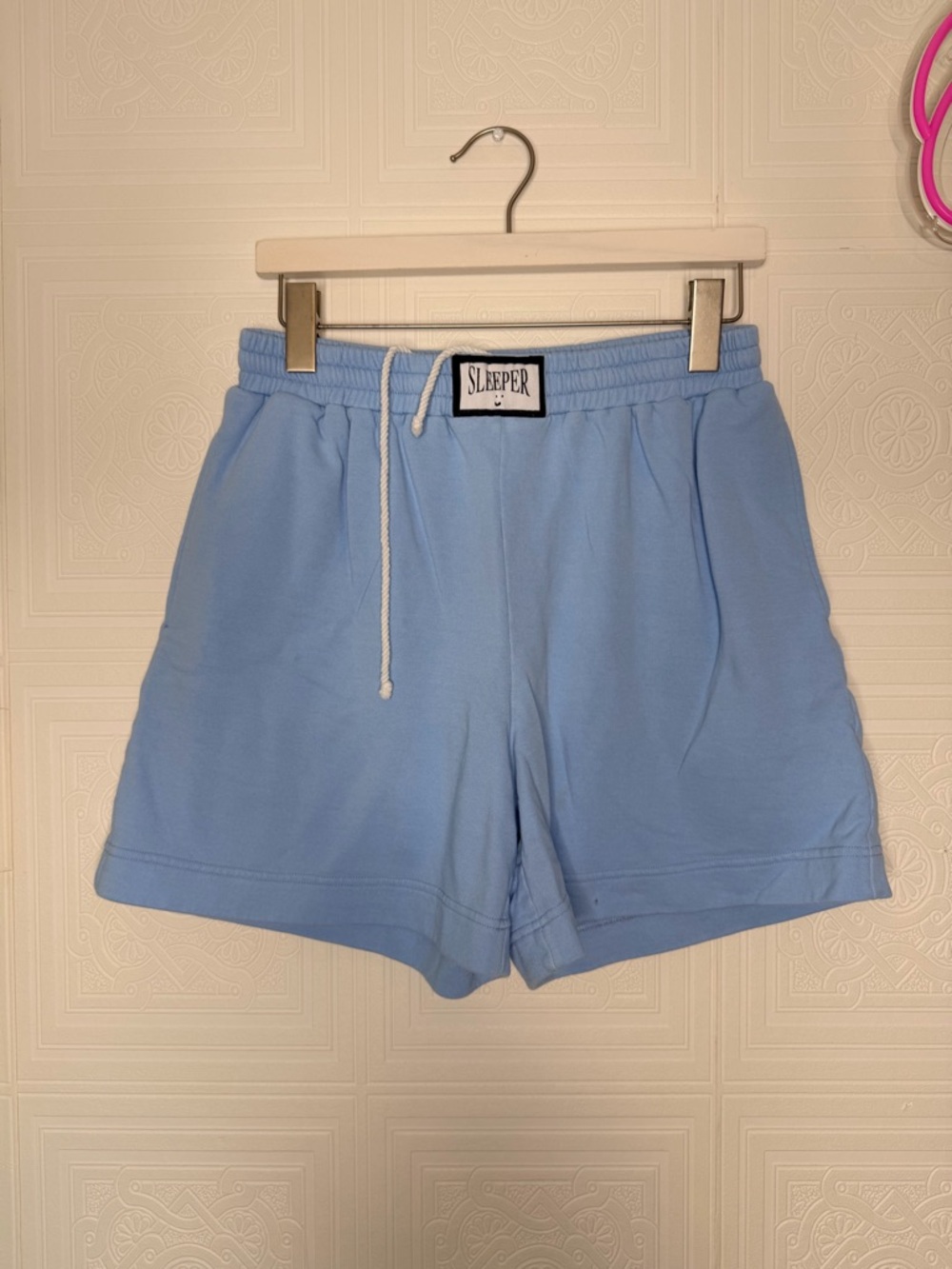 Sleeper Diana Athpleasure Sweatsuit Short Set Baby Blue White Collar XL - Picture 9 of 15